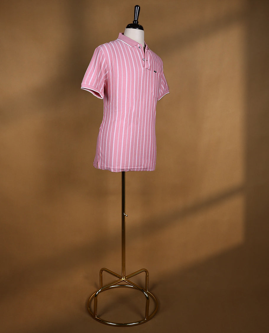 Onion Pink Colour BRANDMOVER Half Sleeve T-Shirt for Men