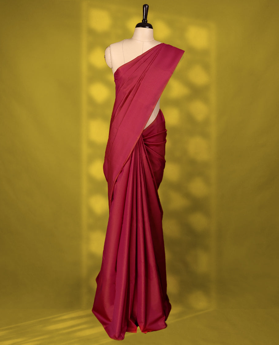 Pinkish Red Colour Vasundhara Lite Silk Saree having Thread Work in Body with Self Coloured Border and Blouse