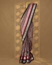 Lick Brown Colour Vasundhara Silk Saree having Thread Work in Body with Contrast Border and Blouse