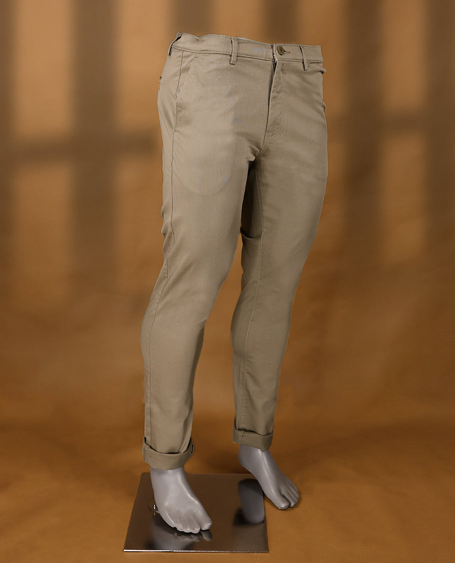 Khaki colour CITRUS plain formal pants for men.