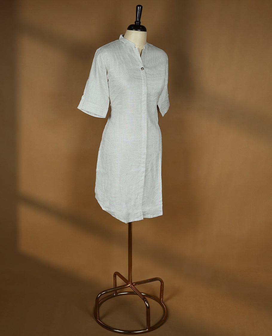 Light Beige Colour Readymade Short Kurti For Women with 2/4th Sleeves