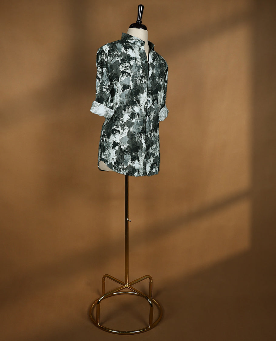 Dark with Multi Colour Printed GVANKEE Full Sleeve Shirt for Men