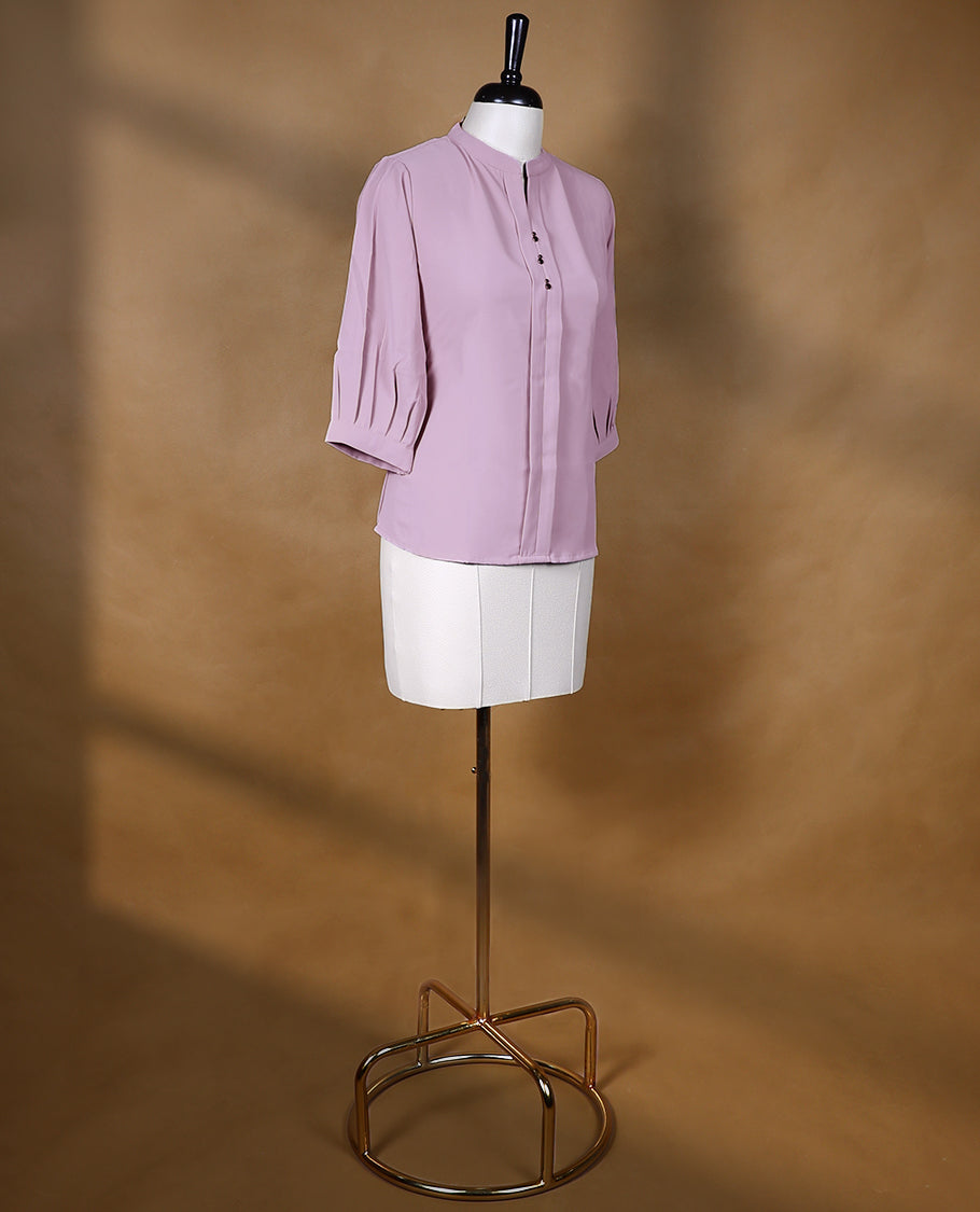 Light Onion Pink Colour Readymade Tunic Top For Women with 3/4th Sleeves