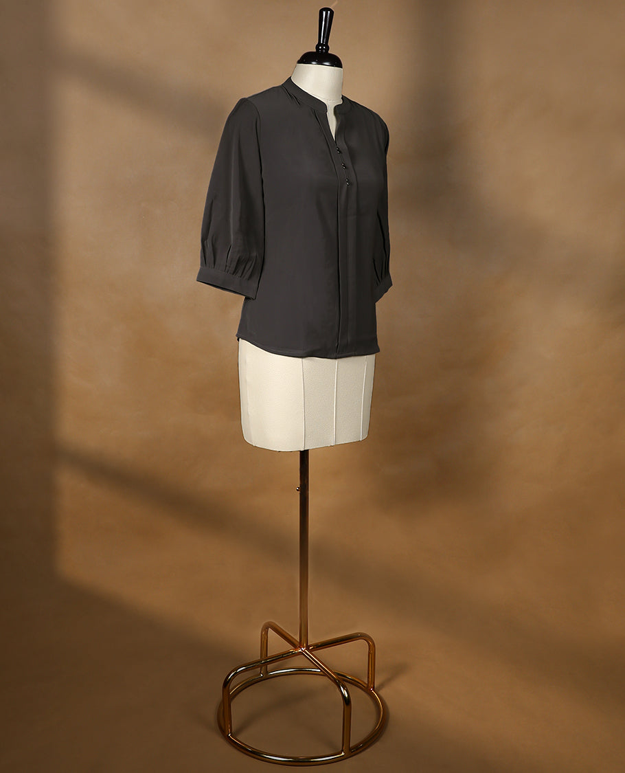 Grey Colour Readymade Tunic Top For Women with 3/4th Sleeves