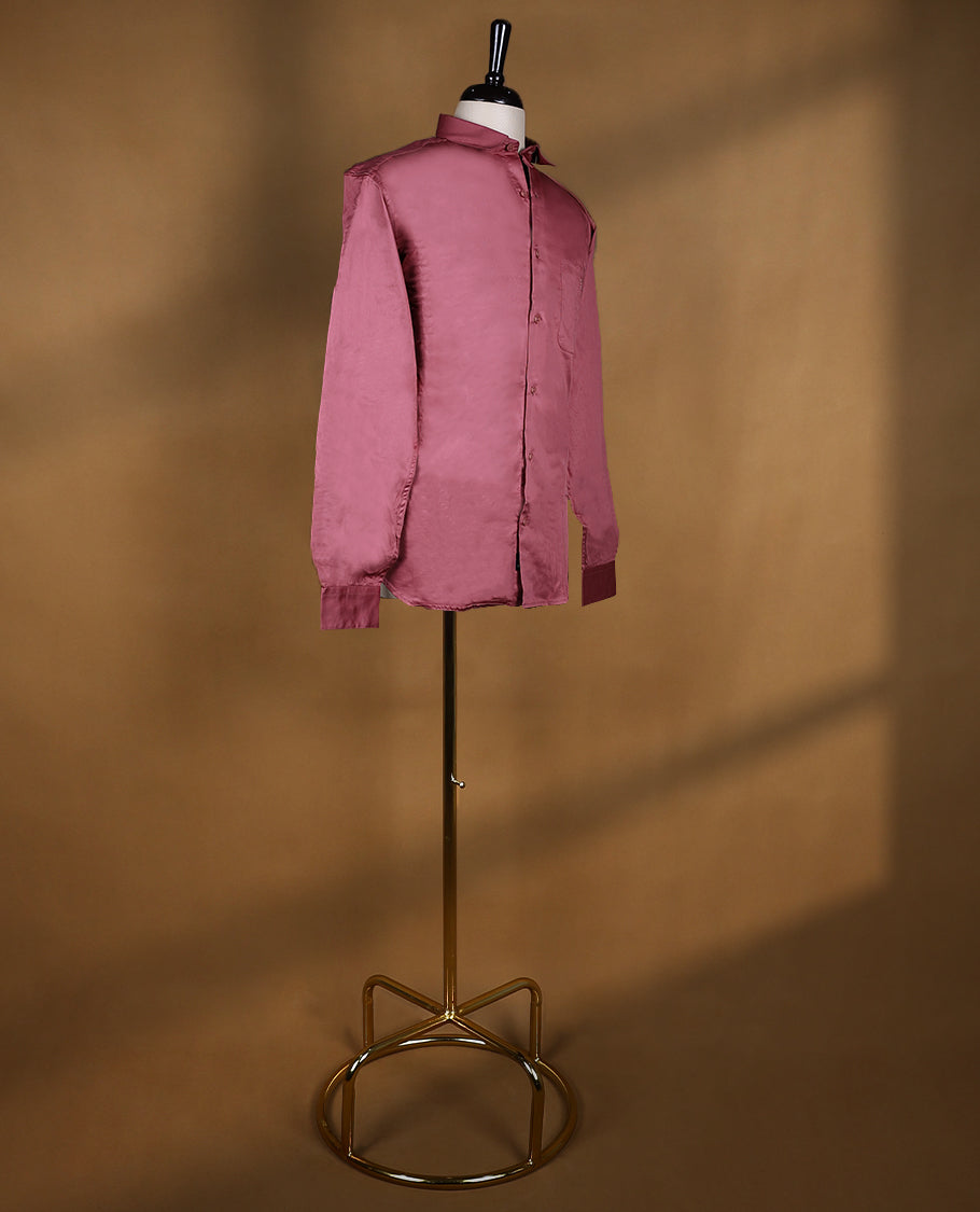 Onion Pink Colour YESTO Full Sleeve Plain Shirt for Men