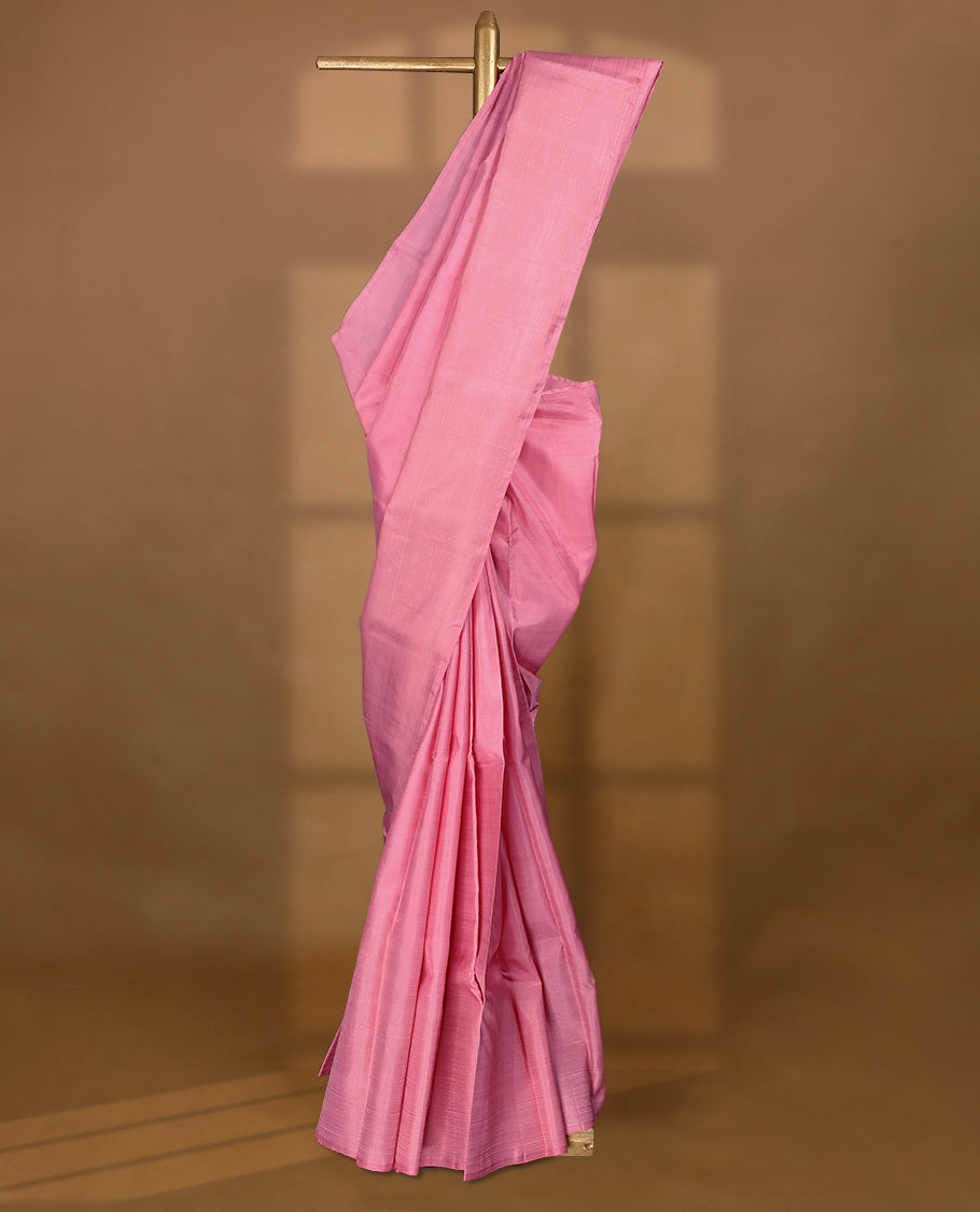 Light Pink Colour Pure Kancheepuram Traditional Silk Saree having Golden Worked Body with Border and Blouse