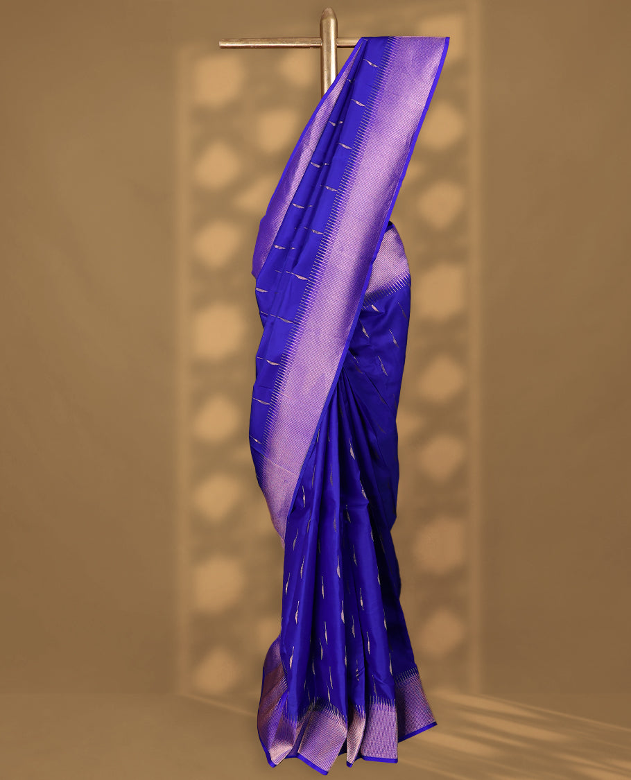 Bright Blue Colour Vasundhara Silk Saree having Thread Work in Body with Border and Blouse