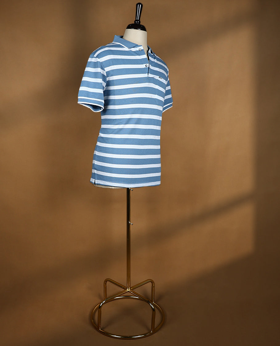 Pastel Blue Colour BRANDMOVER Half Sleeve T-Shirt for Men