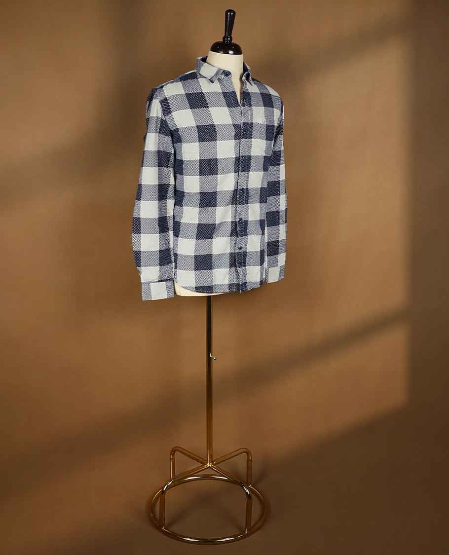 Beige Colour EQ:IQ SPORT Full Sleeve Shirt with Dark Colour Check for Men