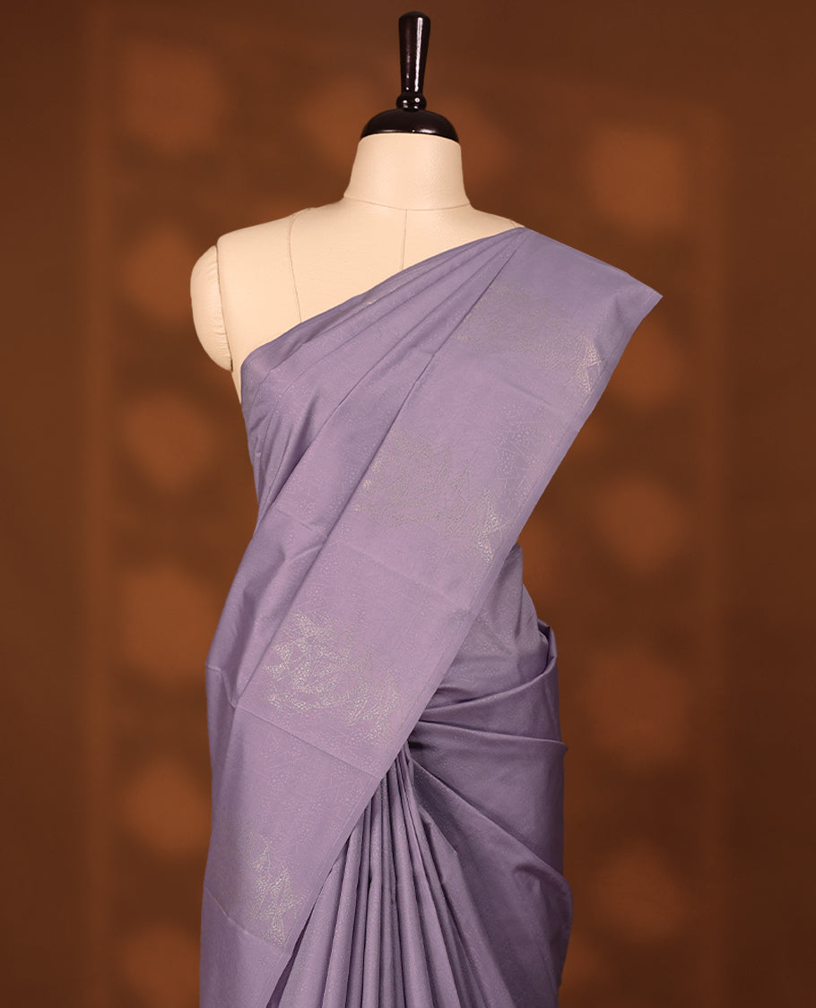 Lavender Colour Vasundhara Lite Silk Saree having Self Coloured Thread Work in Body and Blouse without Border