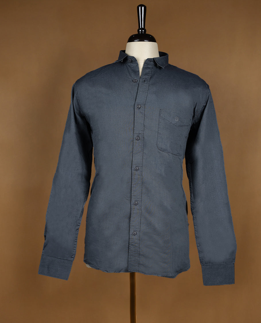 Grey Colour YESTO Full Sleeve Plain Shirt for Men