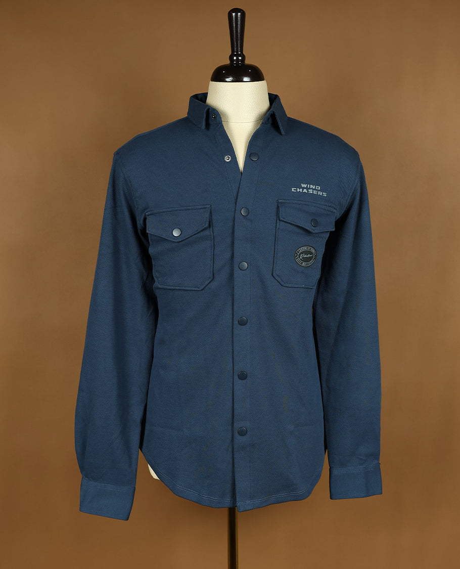 Dark Blue Colour Plain RIVER BLUE Full Sleeve Shirt for Men