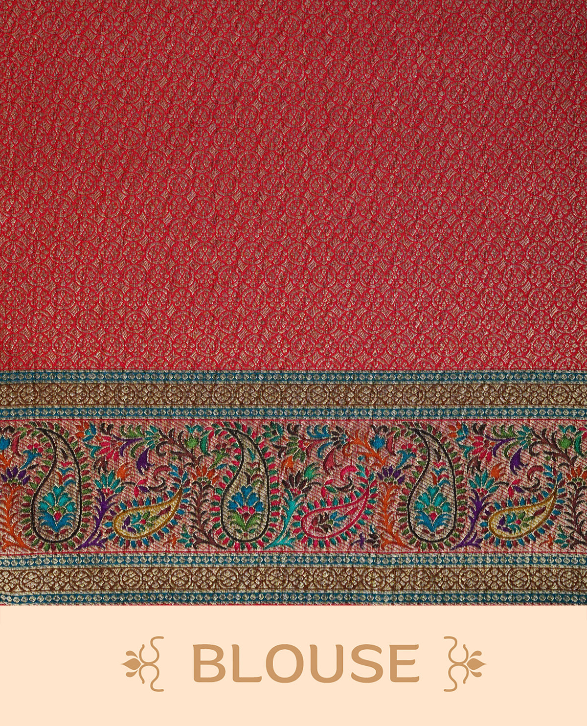 Black Colour Pashmina Saree featuring plain body, complemented by Contrast red colour with mango motifs zari patterns on border and Pallu, comes with matching blouse piece