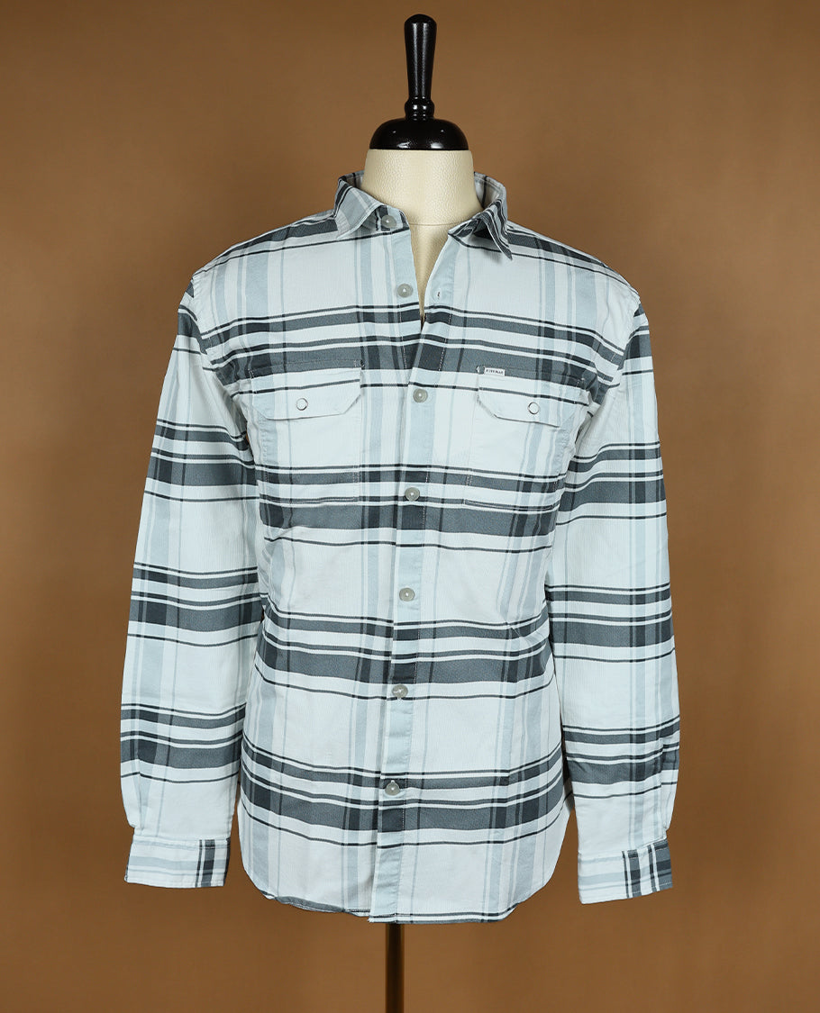 White Colour RIVER BLUE Full Sleeve Shirt with Checks for Men
