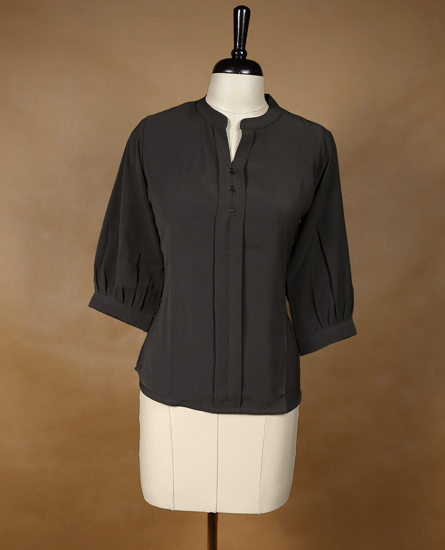 Grey Colour Readymade Tunic Top For Women with 3/4th Sleeves