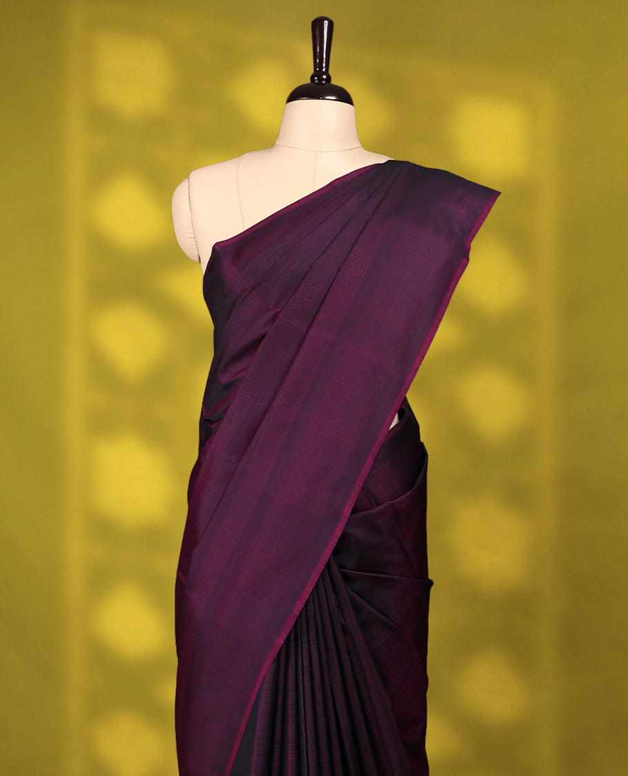 Wine Colour Vasundhara Lite Silk Saree having Thread Work in Body with Self Coloured Border and Blouse