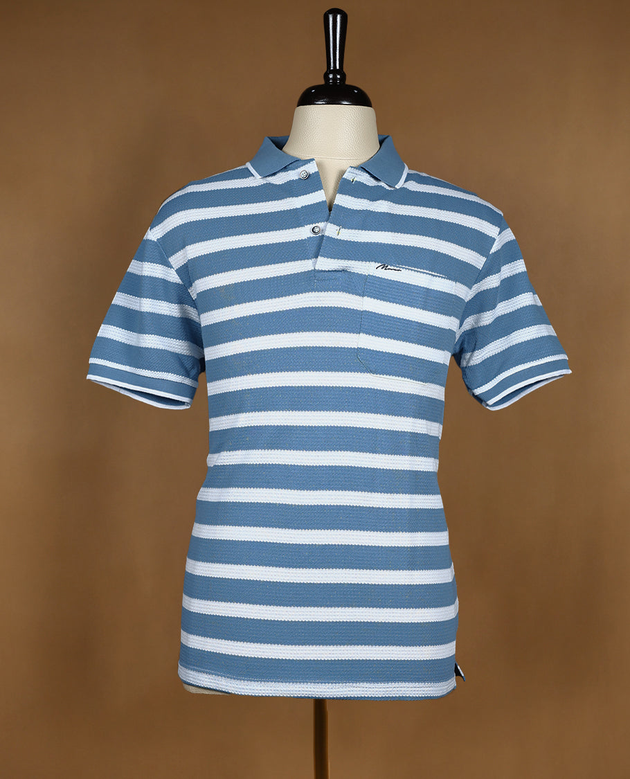 Pastel Blue Colour BRANDMOVER Half Sleeve T-Shirt for Men