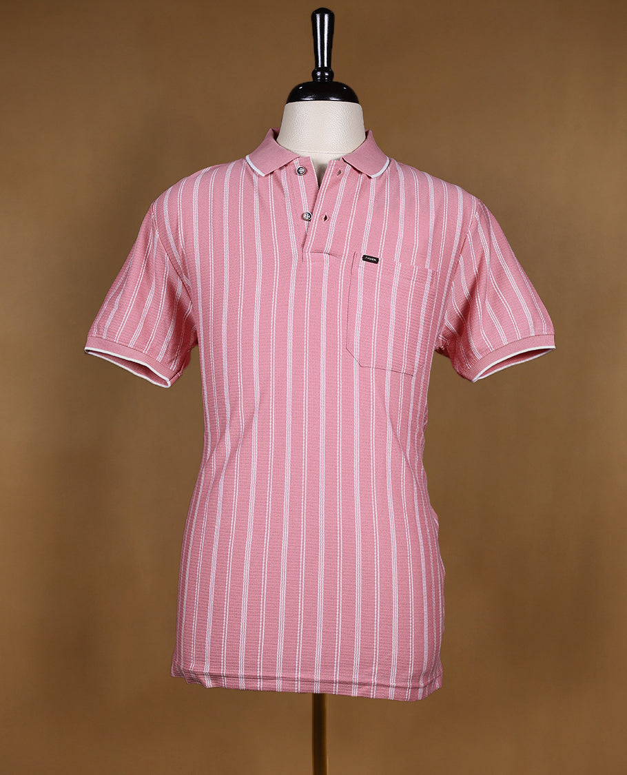 Onion Pink Colour BRANDMOVER Half Sleeve T-Shirt for Men