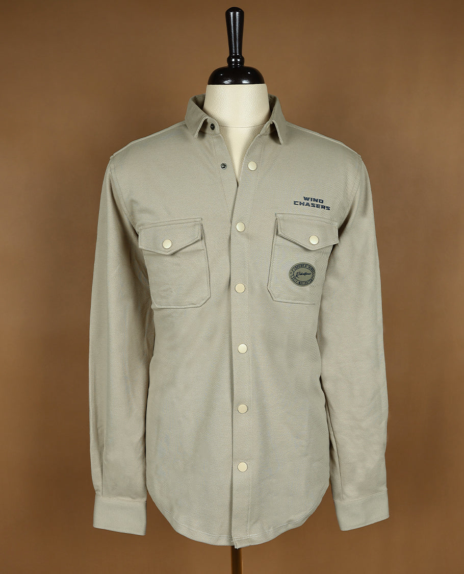 Dark Beige Colour Plain RIVER BLUE Full Sleeve Shirt for Men