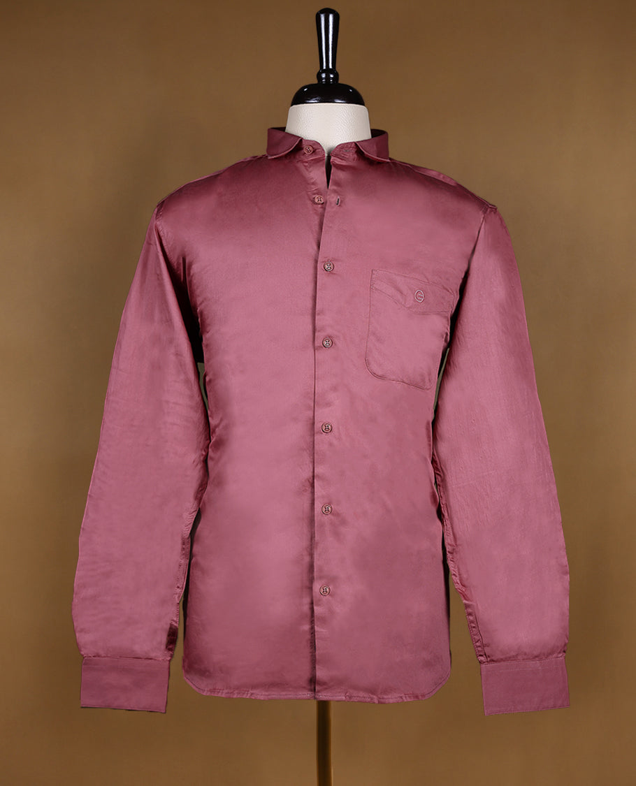 Onion Pink Colour YESTO Full Sleeve Plain Shirt for Men