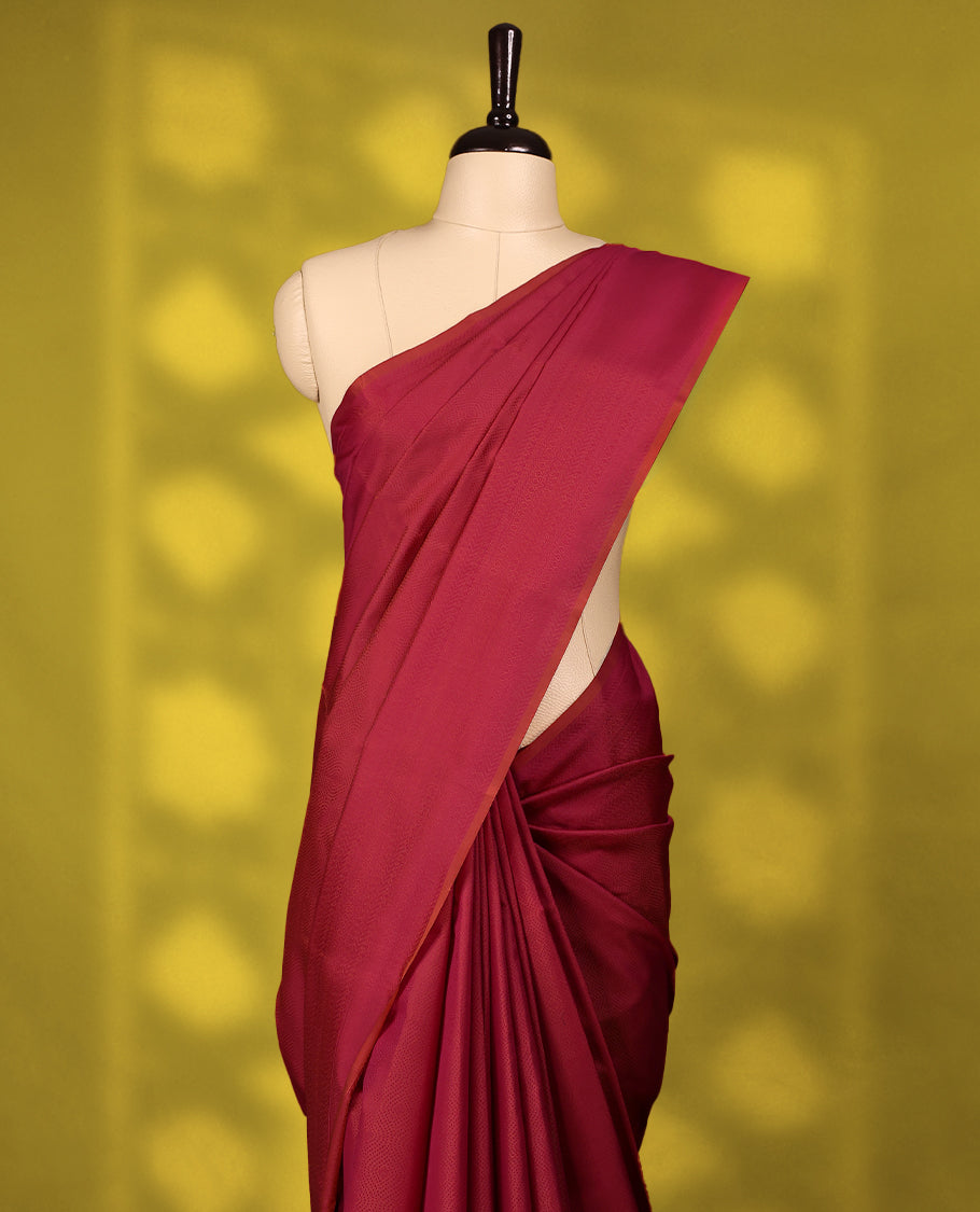 Pinkish Red Colour Vasundhara Lite Silk Saree having Thread Work in Body with Self Coloured Border and Blouse