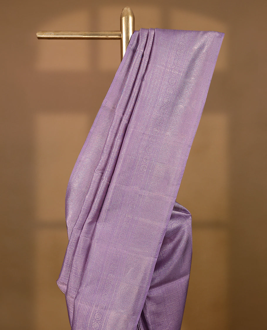 Pastel Onion Colour Kancheepuram Wedding Silk Saree having Brocade Body and Border with Self Coloured Blouse