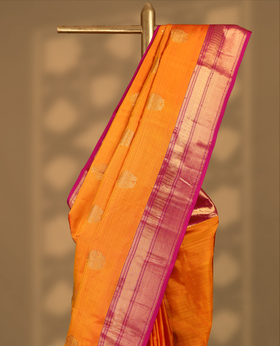 Orange Colour Vasundhara Silk Saree having Golden Thread Work in Body with Contrast Border and Blouse