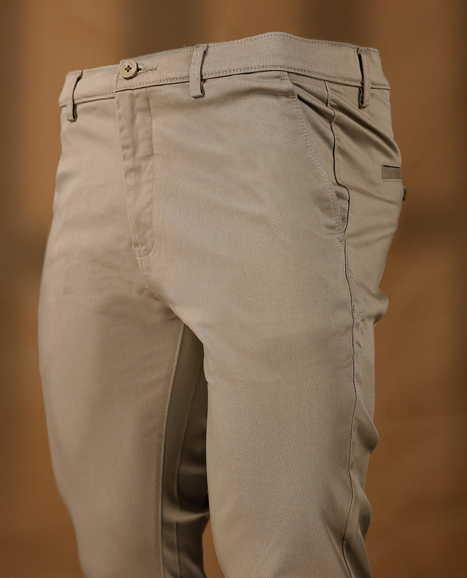 Khaki colour CITRUS plain formal pants for men.