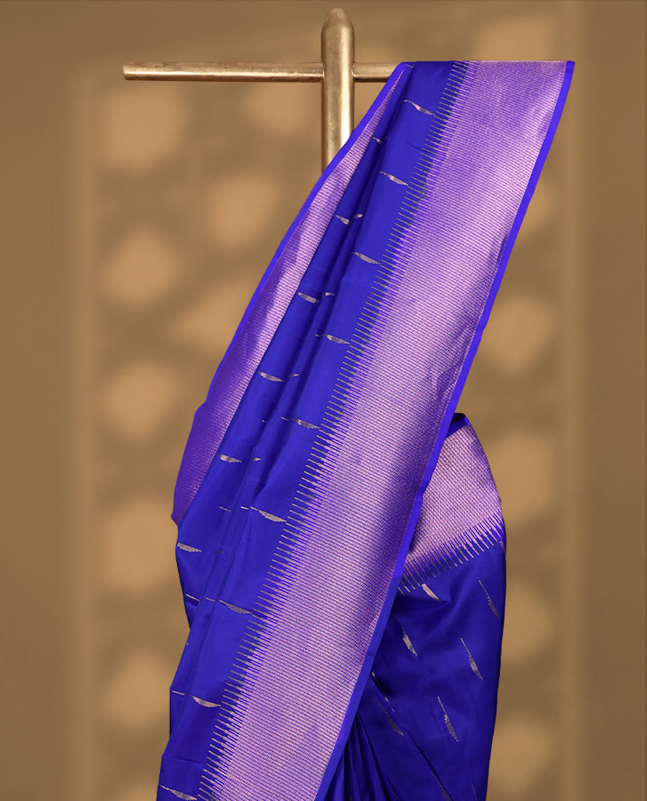 Bright Blue Colour Vasundhara Silk Saree having Thread Work in Body with Border and Blouse