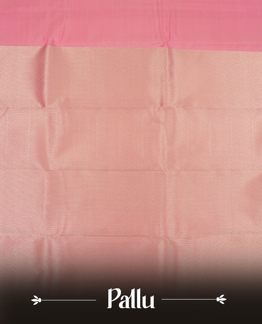 Pink Colour Semi Soft Silk Saree Featuring a Plain Body, Complemented by Silver Zari Pallu & Border and a Matching Blouse Piece