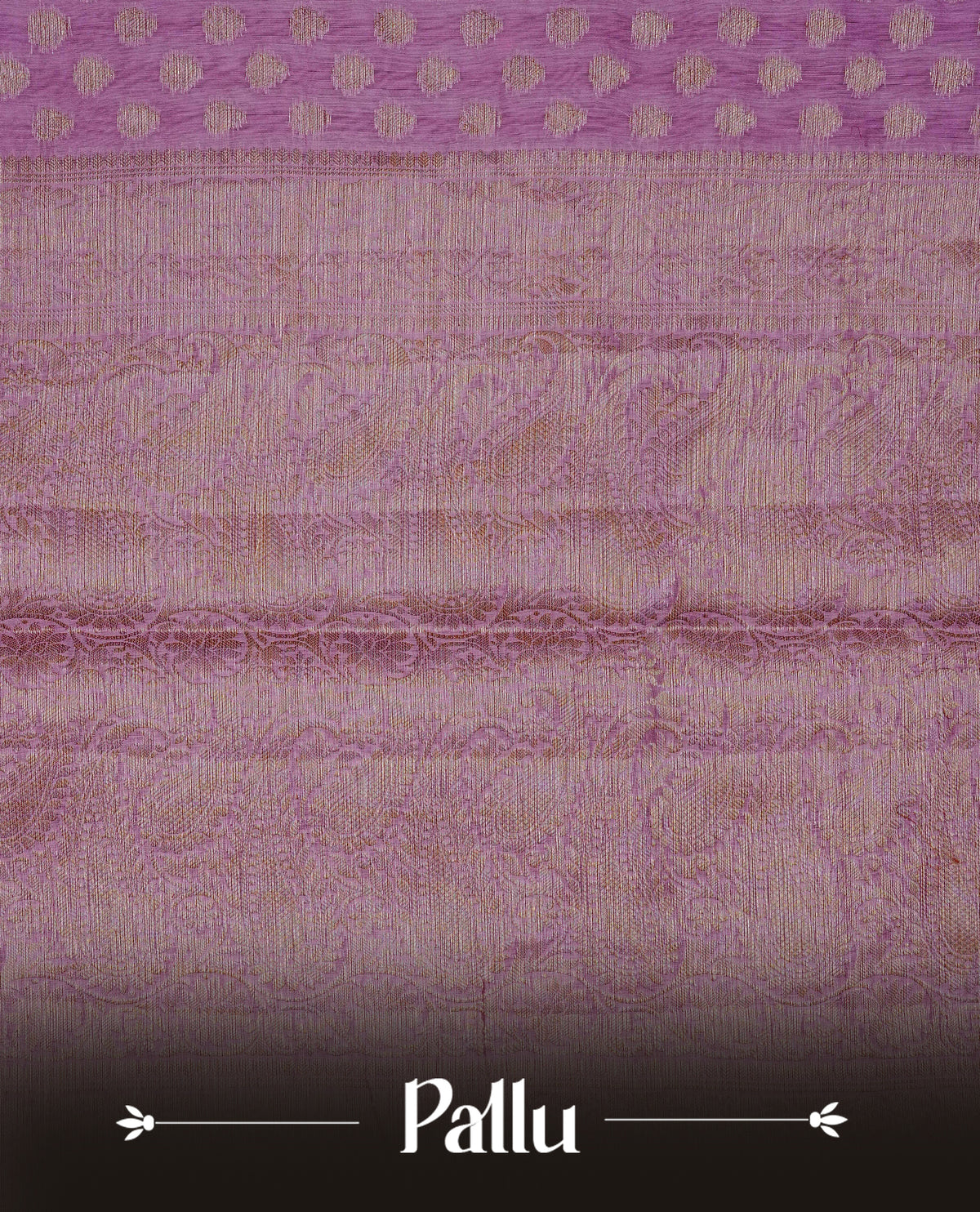 Light purple colour banaras saree featuring Gold zari buttas on body, complemented gold zari on self colour border, comes with matching blouse piece.