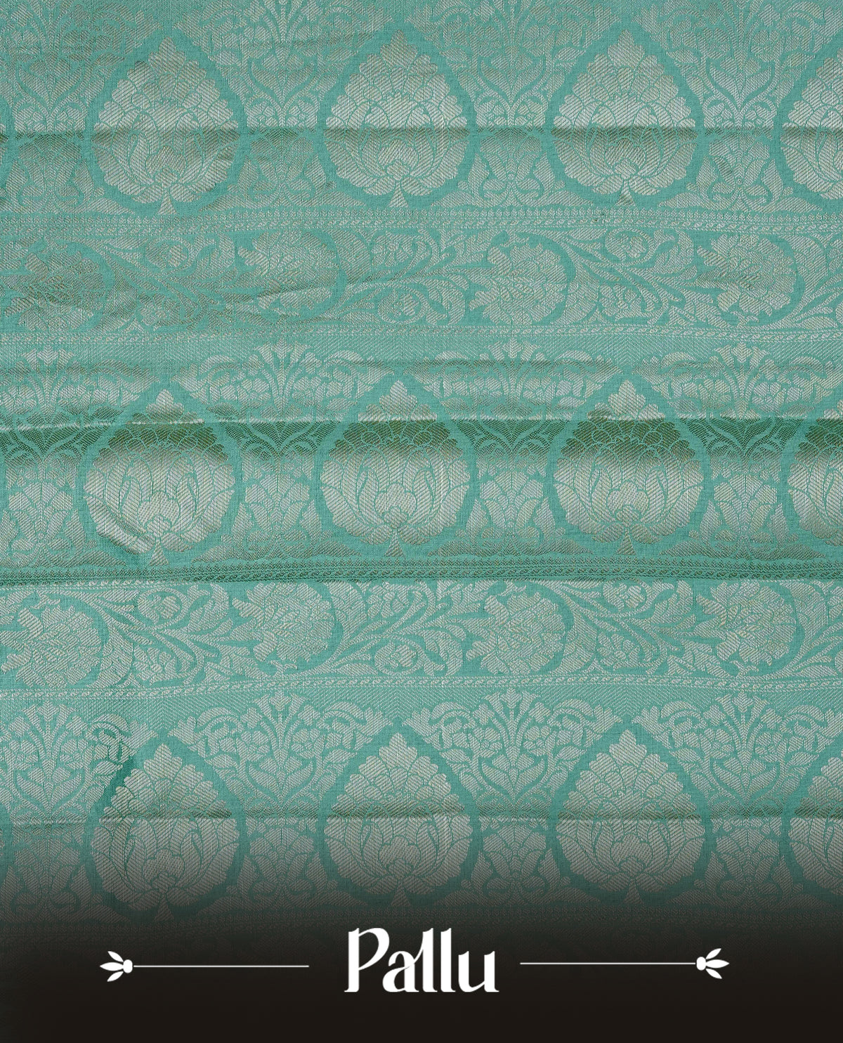 pastel green colour banaras saree featuring silver zari buttas on body, complemented silver zari on self colour border, comes with matching blouse piece.