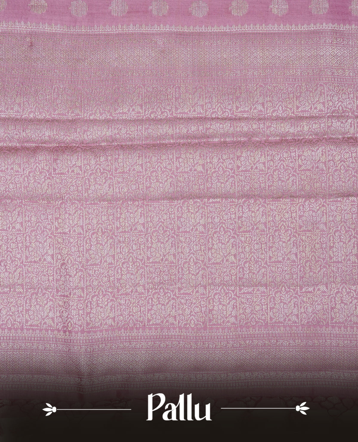 Light Pink colour banaras saree featuring silver zari buttas on body, complemented silver zari on self colour border, comes with matching blouse piece.