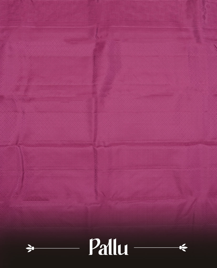 Radish colour semi soft silk saree featuring a self coloured textured patterned body, complemented by self coloured pallu & border and a matching blouse piece.