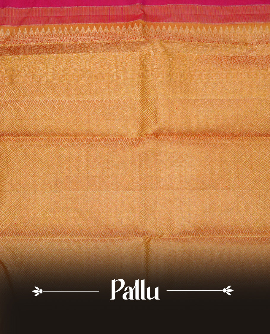 Rani pink colour traditional kancheepuram silk saree