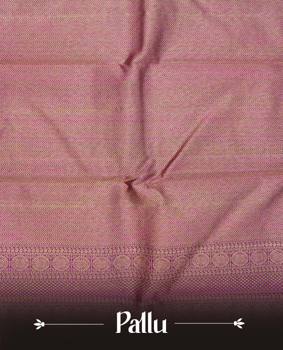 Burgundy colour pure wedding silk saree featuring gold zari Designed pattern on body, comeplemented by self colour with traditional border, comes with matching blouse piece.