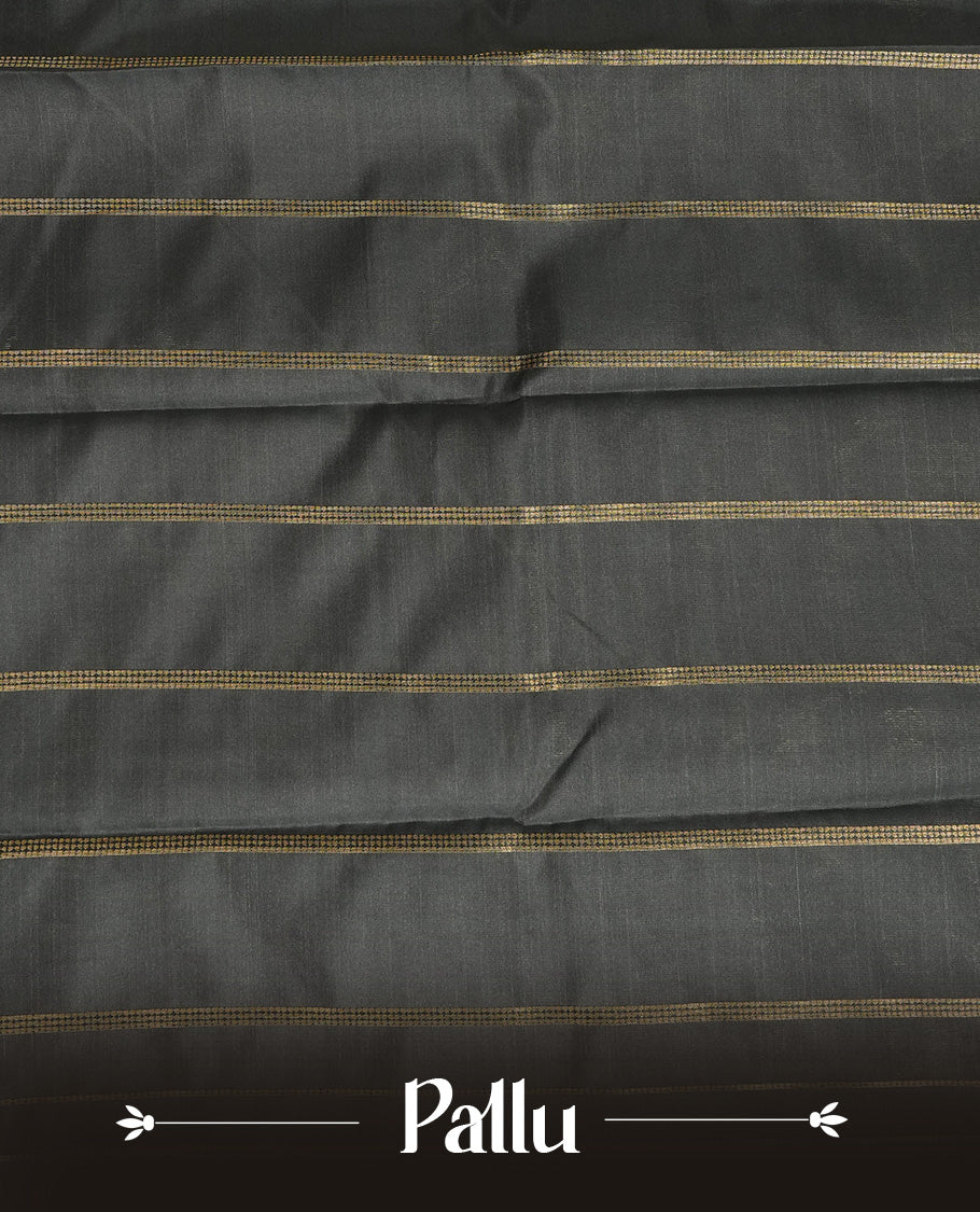 Off White Colour Semi Silk Saree Featuring Black thread buttas On Body, Highlighted by contrast border with Mango motifs, paired with matching blouse piece.