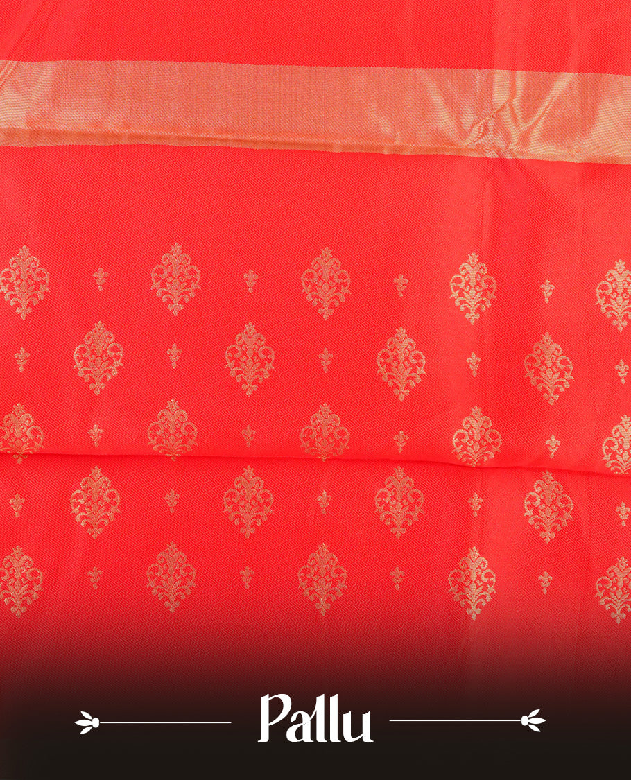 Off White colour soft silk saree with contrast Red border.
