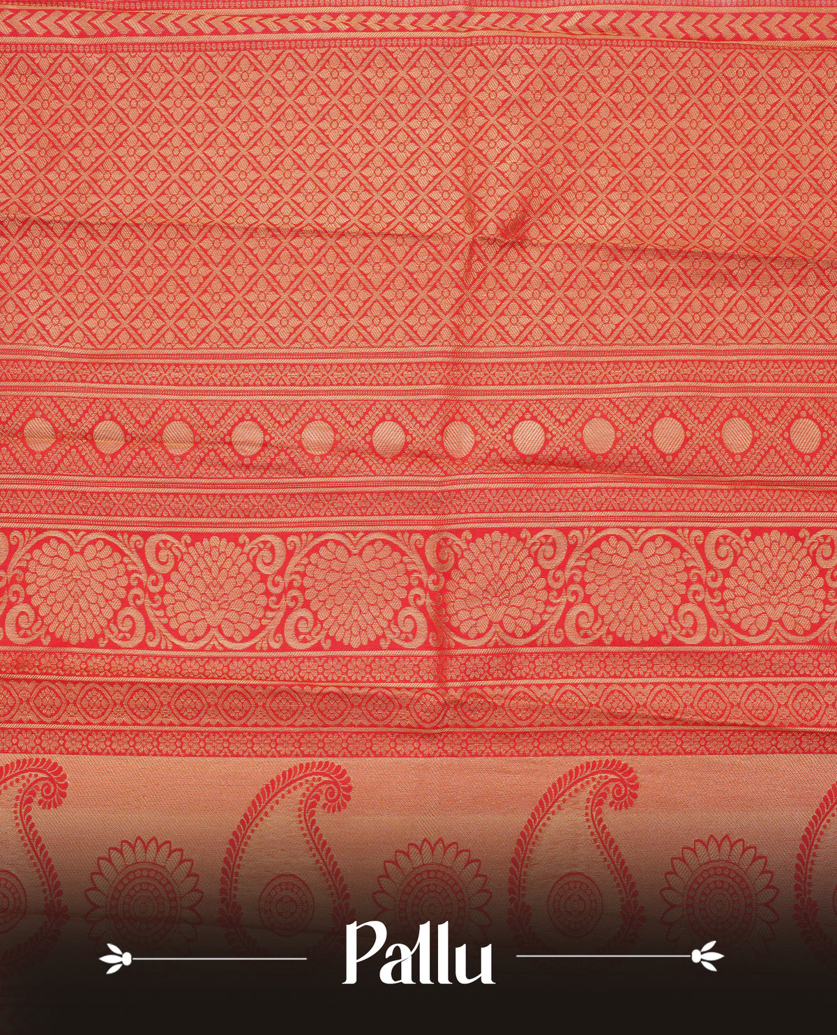 Cream colour silk saree featuring gold zari mango motifs on body, contrast red with gold zari traditional border, contrast grand pallu comes with matching blouse piece .