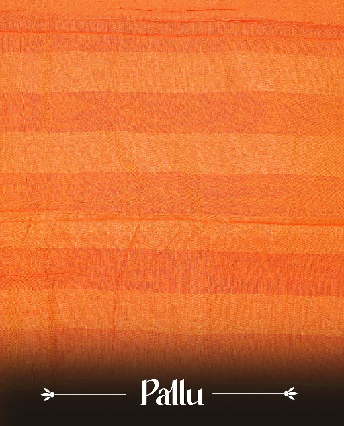 Orange colour Narayanapattu cotton saree with a plain body, complemented by a Maroon colour with elegant gold zari detailing border & contrast striped pallu, paired with a matching blouse piece.