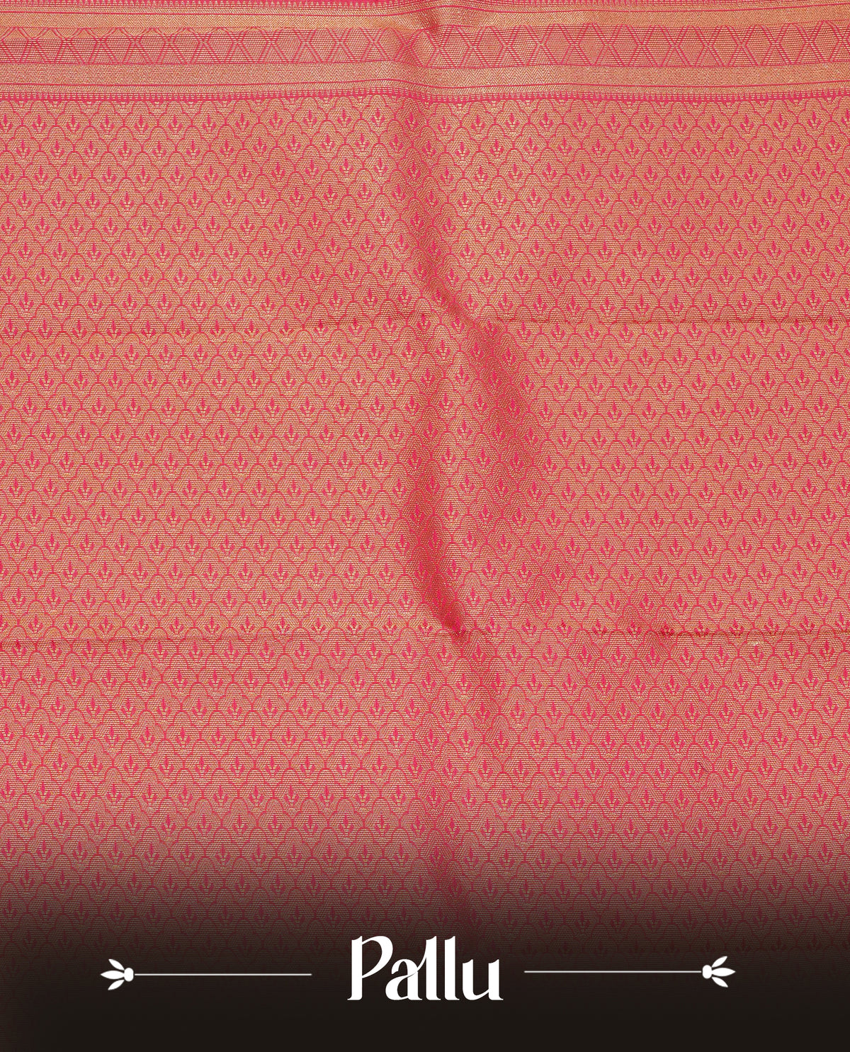 Pink colour soft silk saree featuring gold zari motifs on body, contrast self colour gold zari checkerd border, grand pallu comes with matching blouse piece.