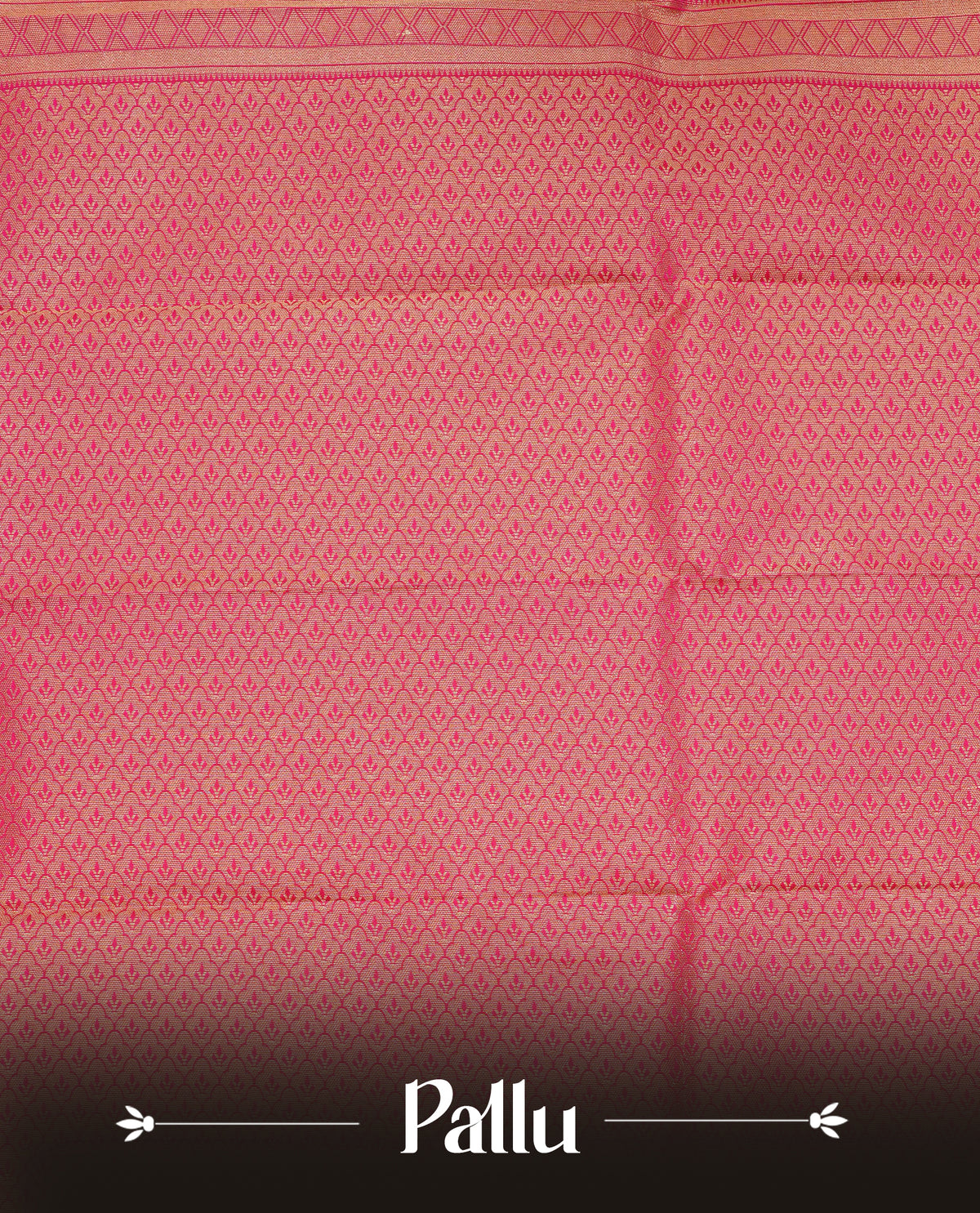 Pink colour soft silk saree featuring gold zari floral motifs on body, contrast self colour traditional border, grand pallu comes with matching blouse piece.