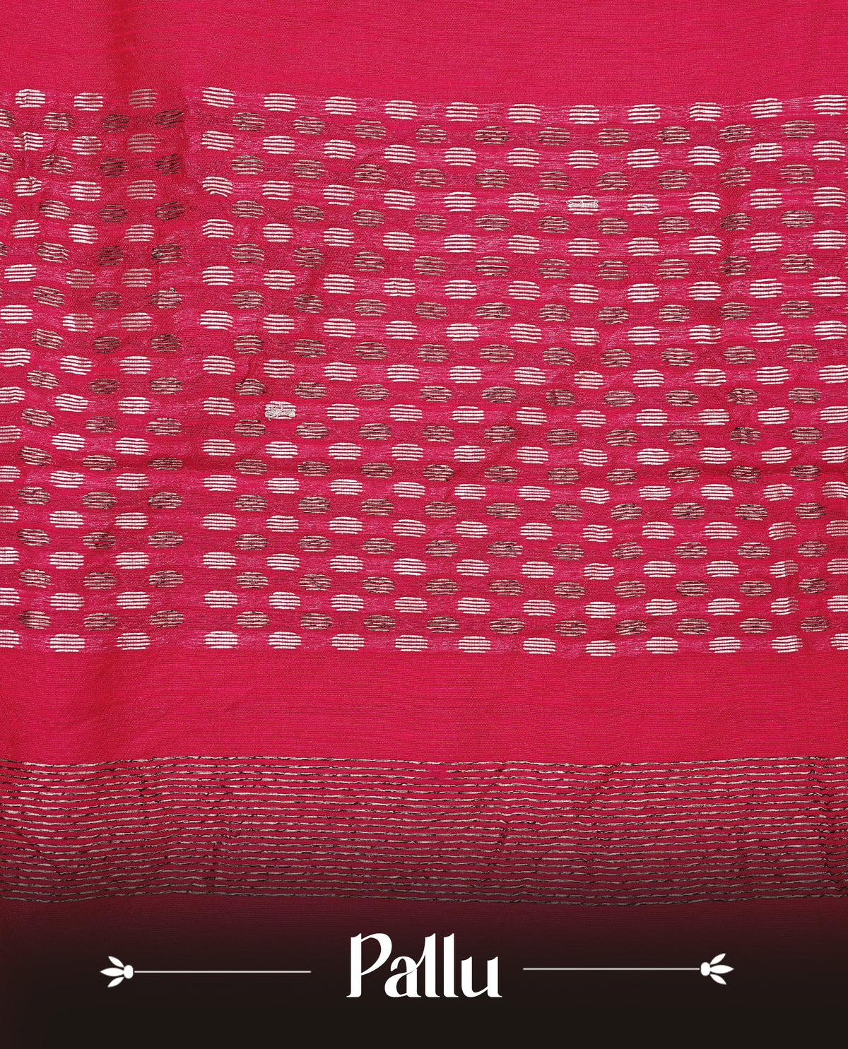 Magenta colour semi tussar silk saree featuring bold thread polka dot body, no specific border, comes with matching blouse piece