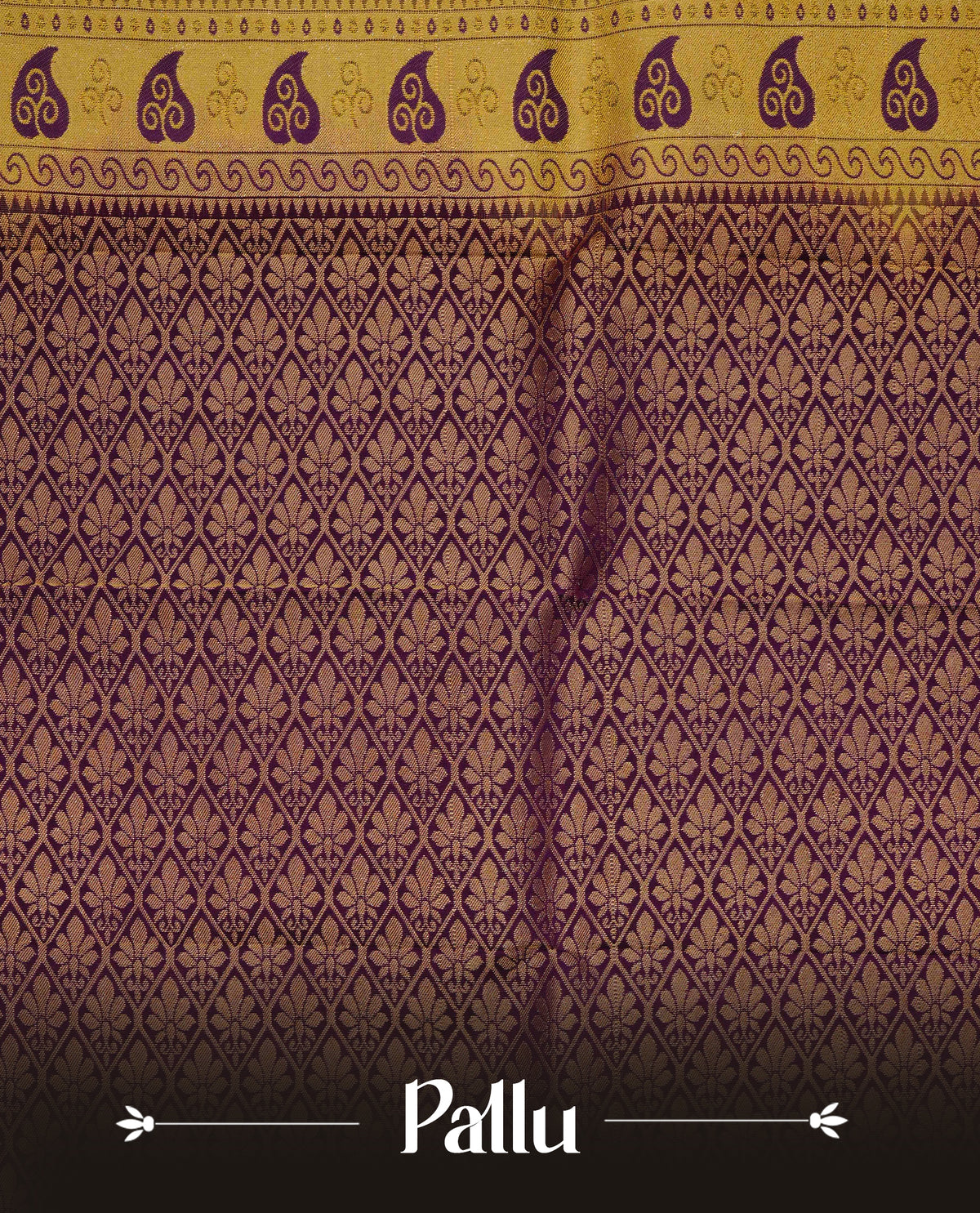 Light green colour soft silk saree featuring gold zari checks & motifs on body, contrast purple colour traditional border, grand pallu comes with matching blouse piece.