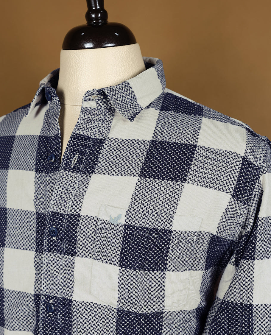 Beige Colour EQ:IQ SPORT Full Sleeve Shirt with Dark Colour Check for Men