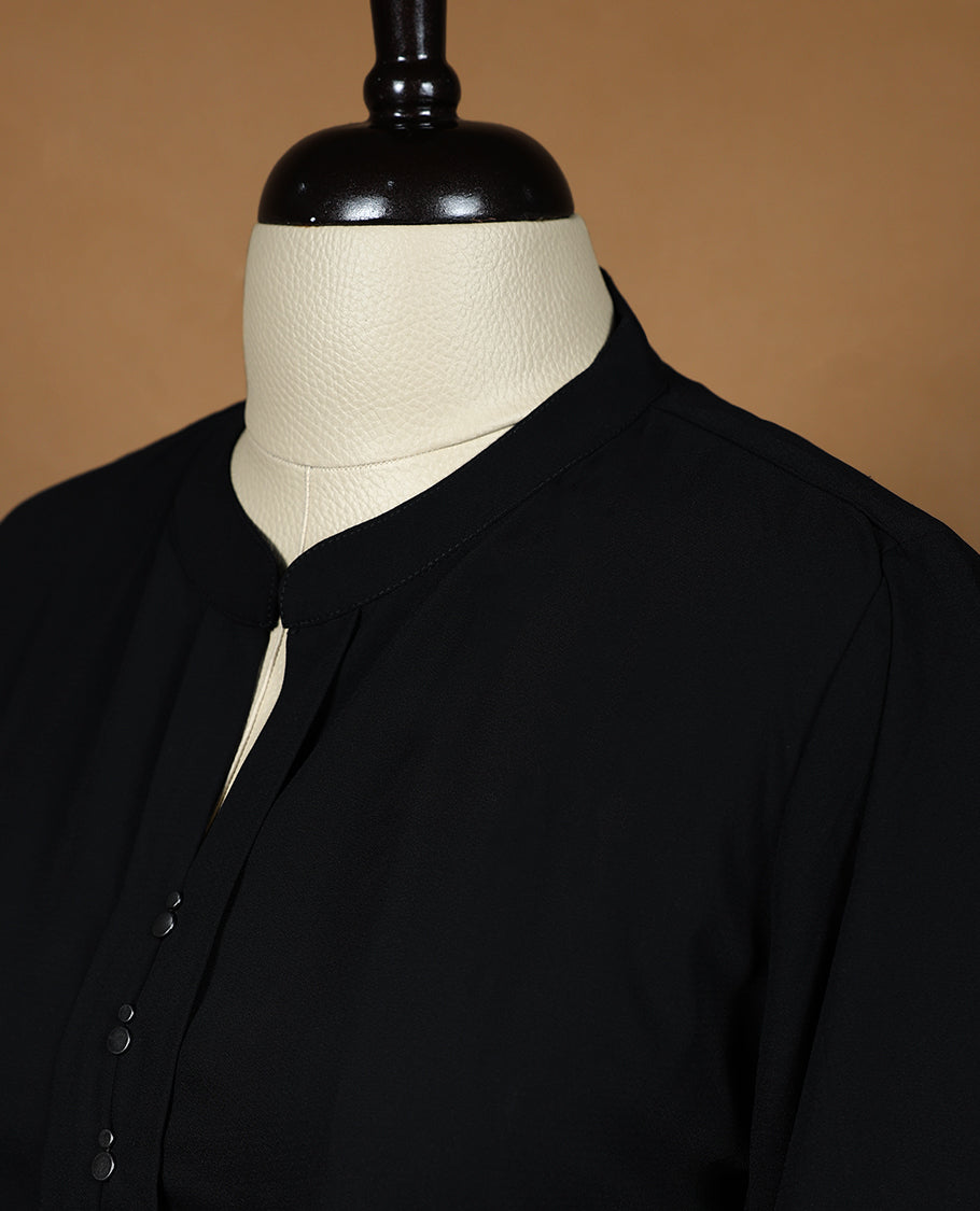 Black Colour Readymade Tunic Top For Women with 3/4th Sleeves