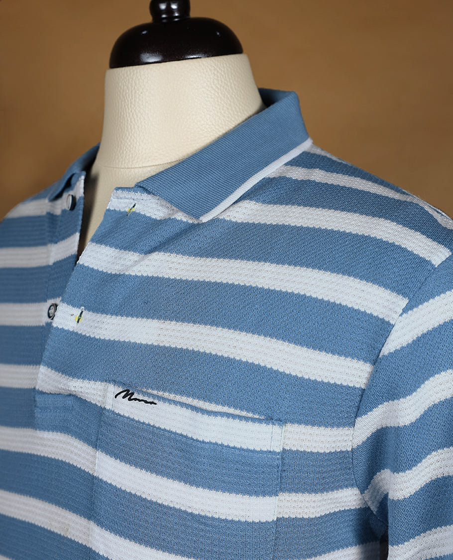 Pastel Blue Colour BRANDMOVER Half Sleeve T-Shirt for Men