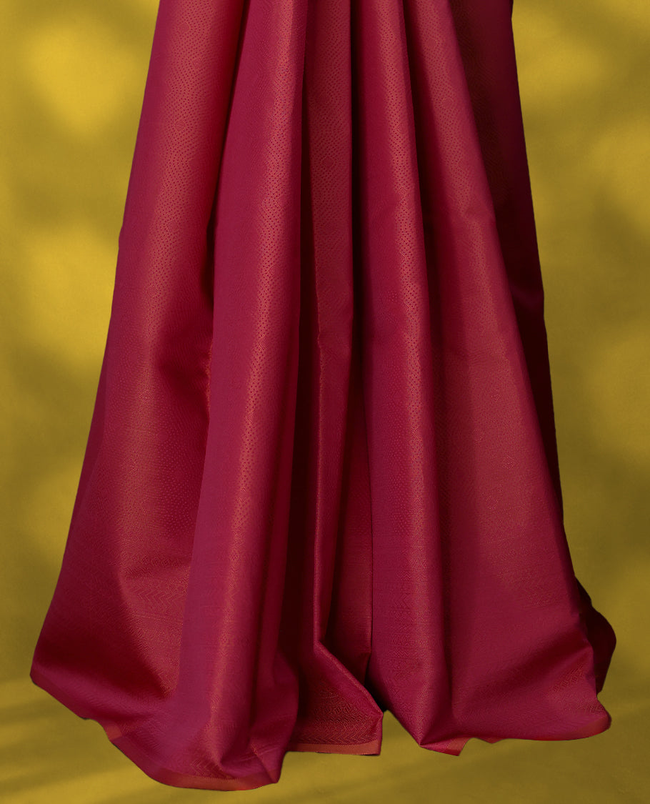 Pinkish Red Colour Vasundhara Lite Silk Saree having Thread Work in Body with Self Coloured Border and Blouse