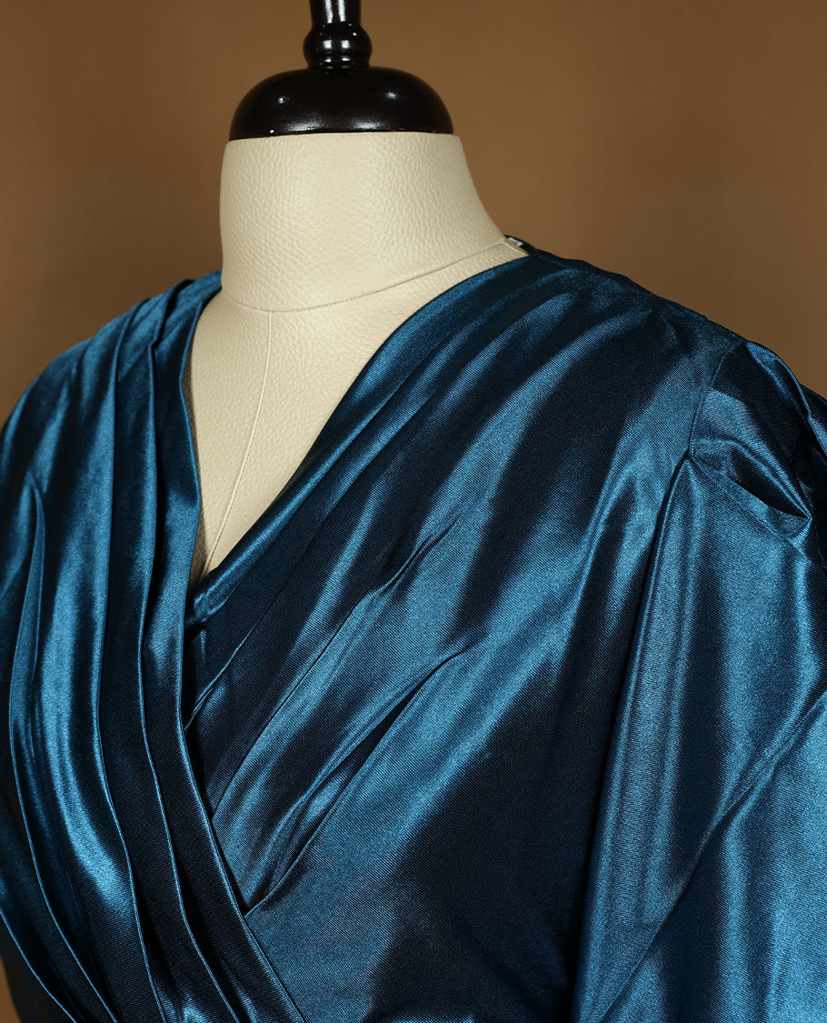 Blue and Black Colour Readymade Top For Women with 3/4 Sleeves