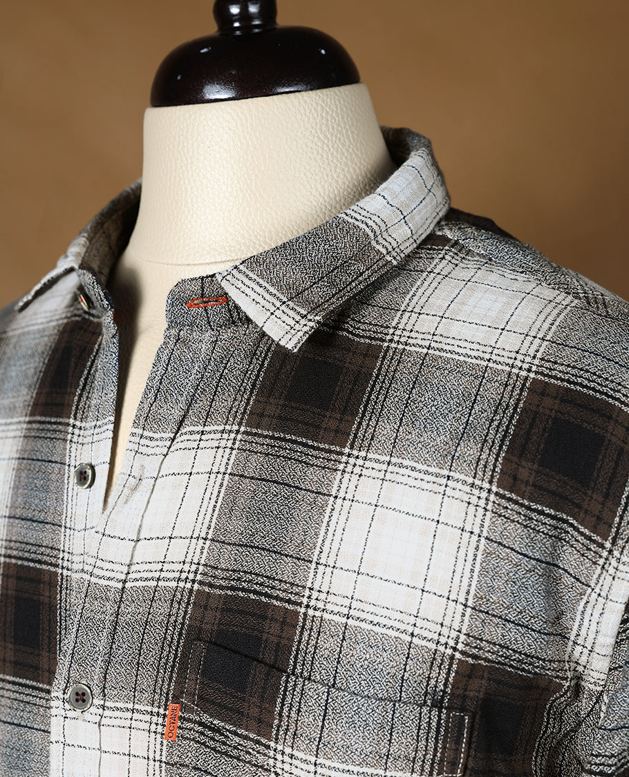 Light & Dark Colour Checked OCTANE Full Sleeve Shirt for Men